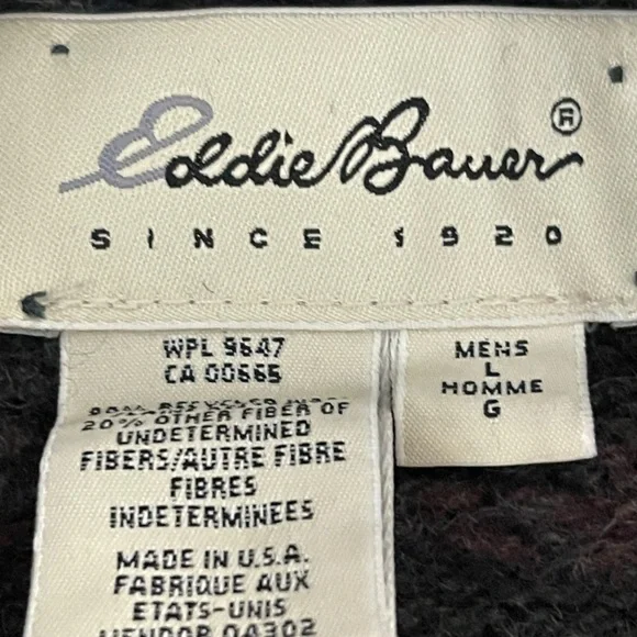 Vintage Eddie Bauer Wool Blend Sweater Men’s Large Made in USA, Heathered knit - Picture 2 of 5